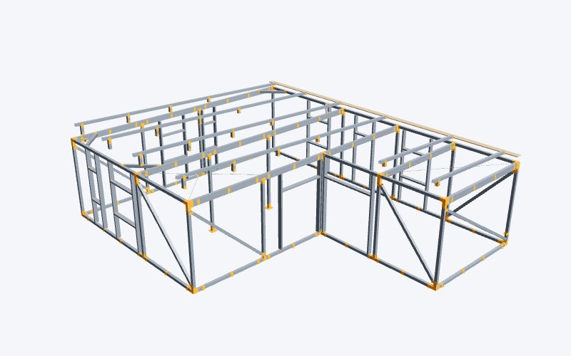 Casa 3d casa una planta terrassa estructura