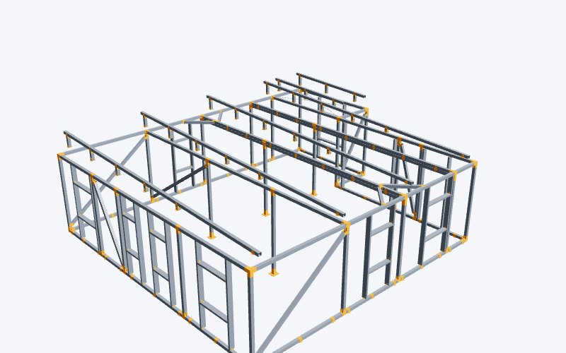 Casa 3d casa una planta tordera estructura
